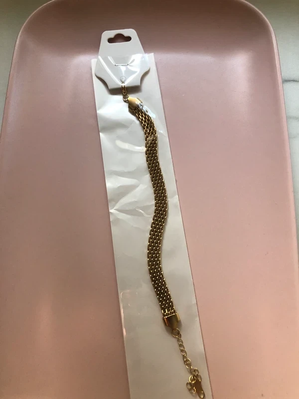 Pulseira de Malha Entrançada em Aço Inoxidável Dourado | Nova – photo 4